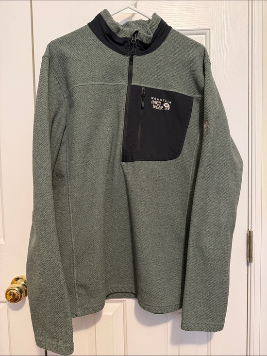 Mountain Hardwear Other - Mountain Hardwear Men's Olive Green Half-Zip Pullover with Black Chest Pocket